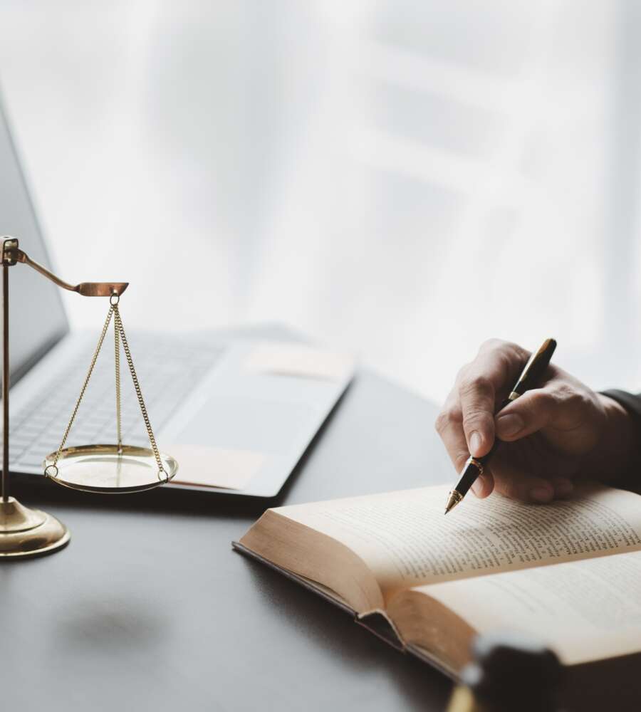 Lawyers read legal books defend their clients' cases.