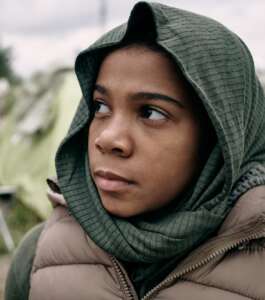 Sad Black Refugee Girl