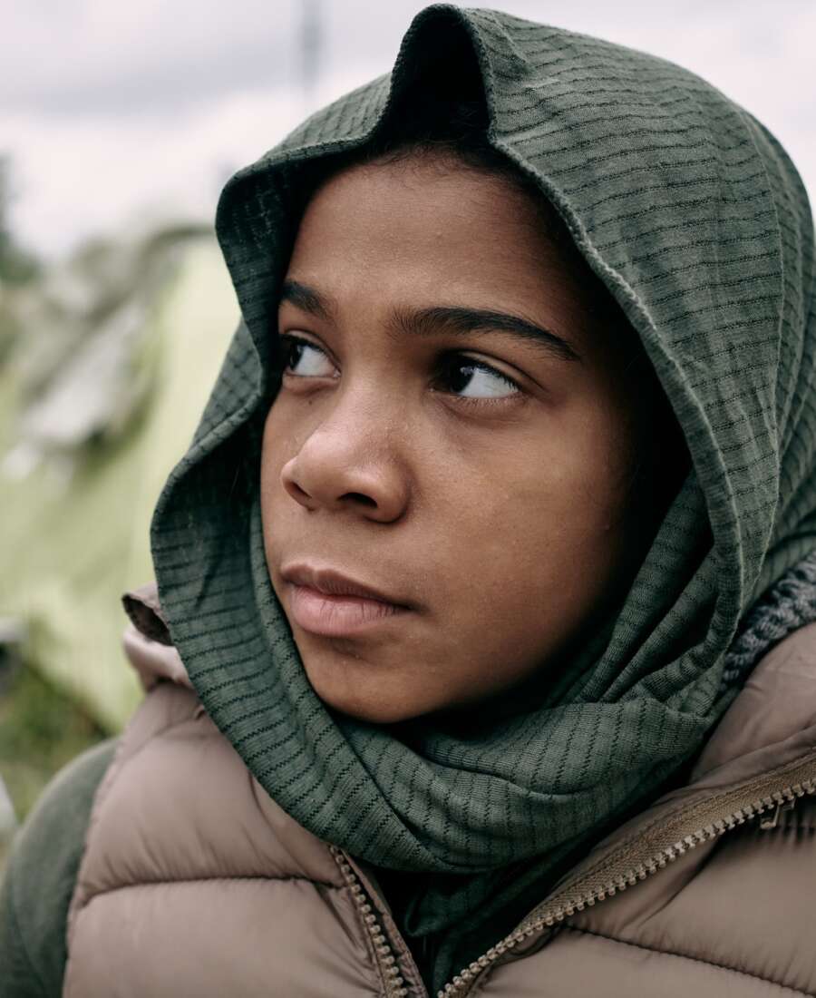 Sad Black Refugee Girl